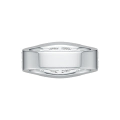 Men's Platinum Moissanite Ring Cushion CU 10x10mm Cabochon