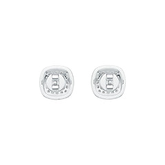 Sterling Silver Semi Mount Earrings Setting Cushion CU 5X5mm DHJ