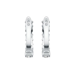 Sterling Silver Earrings Huggie Hoop with White Topaz or Moissanite Syzjewelry
