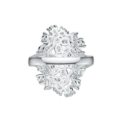 Sterling Silver Cluster Cocktail Ring with White Topaz or Moissanite DHJ