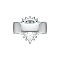 Sterling Silver Cluster Ring Pear-Shaped with White Topaz or Moissanite DHJ