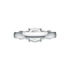 Sterling Silver Semi Mount Ring Setting Round RD 8x8mm OV 6x4mm 3-Stone Ring DHJ