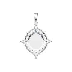 Sterling Silver Semi Mount Pendant Oval OV 12x10mm Cabochon Syzjewelry