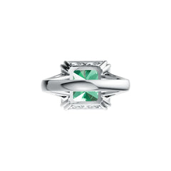 Sterling Silver Semi Mount Ring Setting Emerald OCT 14X14mm DHJ