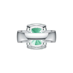 Sterling Silver Semi Mount Ring Setting Cushion CU 15X12mm with White Topaz DHJ