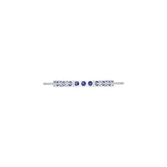 Sterling Silver Tennis Moissanite or Sapphire Bracelet For Women Round RD 6.5x6.5mm Fully Adjustable