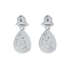 Sterling Silver Earrings Cluster Pear-Shaped with White Topaz or Moissanite DHJ