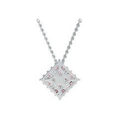 10K Gold Diamond-Shaped Cluster Pendant with White Topaz or Moissanite Syzjewelry