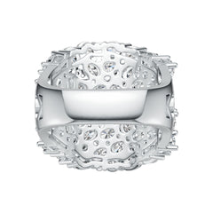 Sterling Silver Cluster Cocktail Ring with White Topaz or Moissanite DHJ
