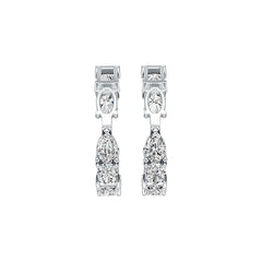 Sterling Silver Semi Mount Earrings Setting Emerald OCT 6X4mm PE 6X4mm OV 6X4mm DHJ