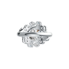 Sterling Silver Semi Mount Ring Setting Oval OV 12X10mm with White Topaz DHJ