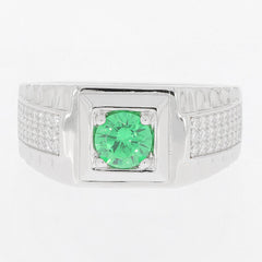 Men's Sterling Silver Semi Mount Ring Setting Round RD 5x5mm White Topaz - Syzjewelry