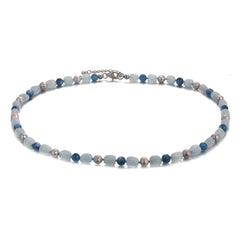 Handmade Amazonite Pearl Green Water Grass Chalcedony Sterling Silver Beads Beaded Necklace