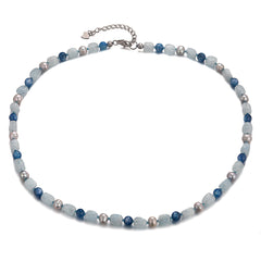 Handmade Amazonite Pearl Green Water Grass Chalcedony Sterling Silver Beads Beaded Necklace
