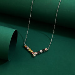 Multi-Natual Tourmaline necklace (Size 18) 925 Sterling Sliver October Birthstone Wediing Jewelry Gifts