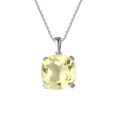 Natual Lemon Citrine Necklace S925 Sterling Sliver Mother Gemstone Jewelry Gift