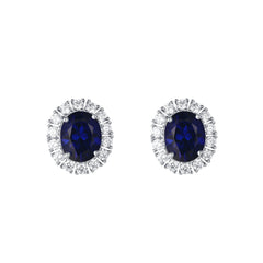 Lab Created Corundum Earrings Light Blue Yellow Deep Blue Orange Corundum Stud Earring 925 Sterling Sliver