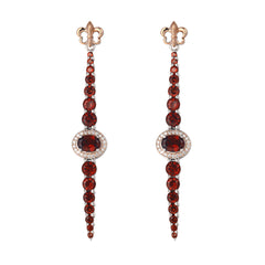 Natual Red Garnet Earring S925 Sterling Sliver Dangle Earrings January Birthstone Gemstone Jewelry