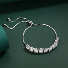 Moissanite Tennis Bracelet s925 Sterling Sliver adjustable Wedding Women Gifts
