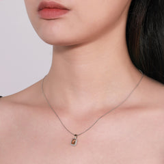 Natual Citrine Necklace 925 Sterling Sliver with Natual Zircon Tiny Gemstone Jewelry Gifts