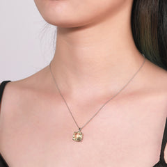 Natual Lemon Citrine Necklace S925 Sterling Sliver Mother Gemstone Jewelry Gift