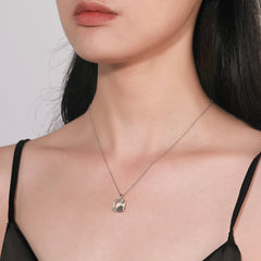 Natual Green Amethyst Necklace S925 Sterling Sliver Mother Gemstone Jewelry Gift