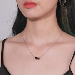 Natual Black Spinel Necklace 925 Sterling Sliver Heart Shape Wedding Gift Jewelry